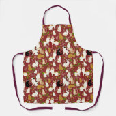 Schattigee katten op een Bourgondische achtergrond Schort (Voorkant)