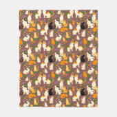 Schattigee katten op een koffiebruine achtergrond fleece deken (Voorkant)