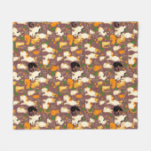 Schattigee katten op een koffiebruine achtergrond fleece deken (Voorkant (Horizontaal))