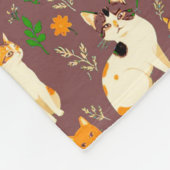 Schattigee katten op een koffiebruine achtergrond fleece deken (Hoek)