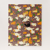 Schattigee katten op een koffiebruine achtergrond legpuzzel (Verticaal)