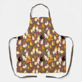 Schattigee katten op een koffiebruine achtergrond schort (Voorkant)