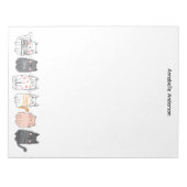 Schattigee katten op een rij personaliseren notitieblok (Voorkant)