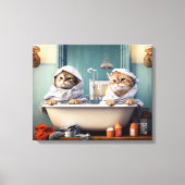 Schattigee Katten Paar in Badkuip Perfect voor Bad Canvas Afdruk (Voorkant)