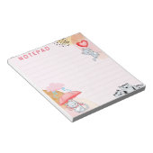 Schattigee Katten Paraplu Ballon Roze Thema Solid Notitieblok (Schuin)