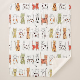 Schattigee Katten Sherpa Deken