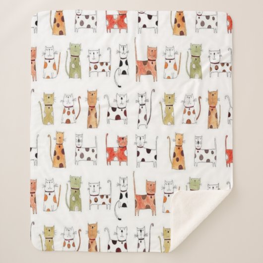 Schattigee Katten Sherpa Deken (Voorkant)
