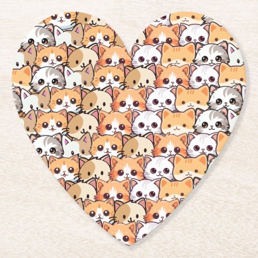 Schattigee katten sinaasappel kitten huisdier Naad Kartonnen Onderzetters (Voorkant)