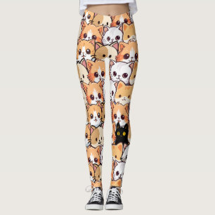 Schattigee katten sinaasappel kitten huisdier Naad Leggings