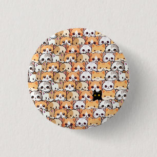 Schattigee katten sinaasappel kitten huisdier Naad Ronde Button 3,2 Cm