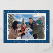 Schattigee Katten & Sneeuwvlokken Aangepaste Kerst Folie Feestdagenkaart (Achterkant)