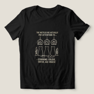 Schattigee katten staren naar aquaria Tri-Blend shirt