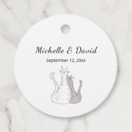 Schattigee katten tekenen eenvoudige bruiloft bedankjes labels