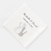 Schattigee katten tekenen eenvoudige bruiloft servet (Hoek)