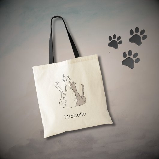 Schattigee Katten Tekenen Eenvoudige Katten Gepers Tote Bag