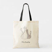 Schattigee Katten Tekenen Eenvoudige Katten Gepers Tote Bag (Achterkant)