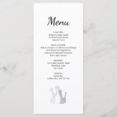 Schattigee Katten Tekenen Eenvoudige Trouwreceptie Menu (Voorkant)