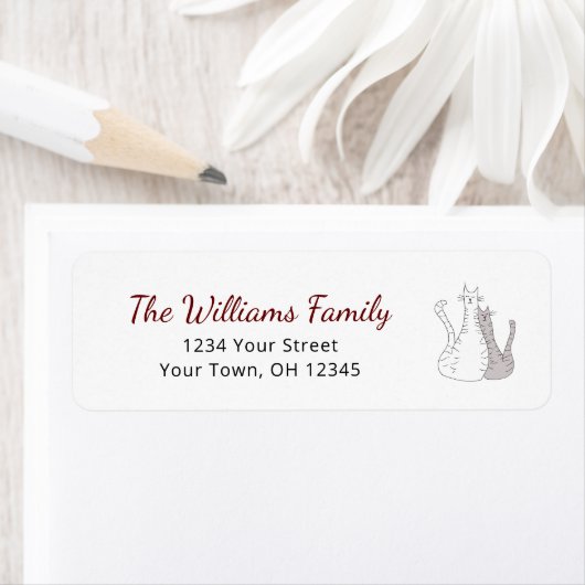 Schattigee Katten Tekenen Feestelijke Katten Retou Etiket (Insitu)