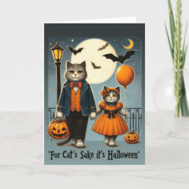Schattigee  Katten Trick Of Behandel Halloween Feestdagen Kaart
