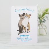 Schattigee Katten Trouwen Kaart (Staand voorkant)