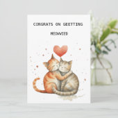 Schattigee katten trouwkaart feestdagenkaart (Staand voorkant)