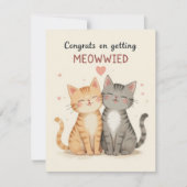 Schattigee katten trouwkaart, Gefeliciteerd verlov Bedankkaart (Voorkant)