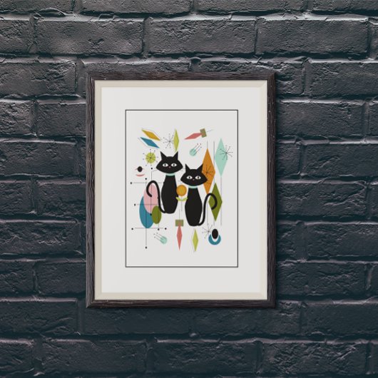 Schattigee katten uit het midden van de eeuw perfect poster