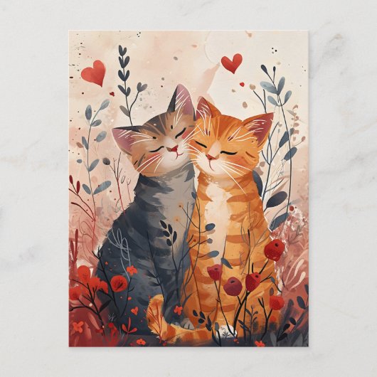 Schattigee Katten Valentijnsdag Briefkaart (Voorkant)