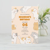 Schattigee katten verjaardag kaart (Staand voorkant)