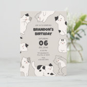 Schattigee katten verjaardag kaart (Staand voorkant)