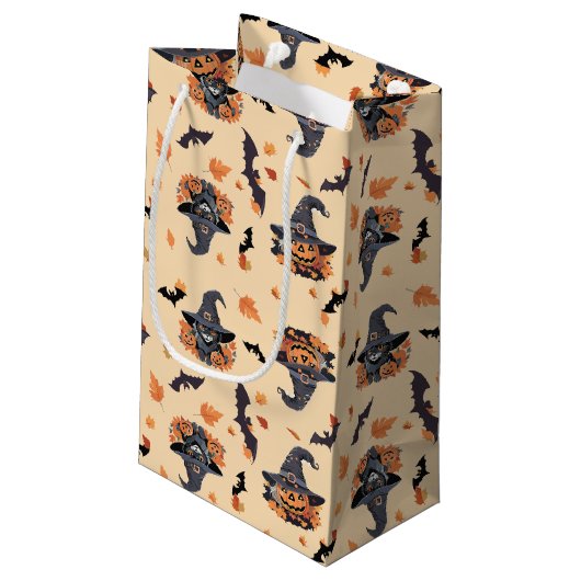 Schattigee Katten Vleermuizen & Pompoenen Hallowee Klein Cadeauzakje (Achterkant Gekanteld)