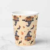 Schattigee Katten Vleermuizen & Pompoenen Hallowee Papieren Bekers (Rechts)