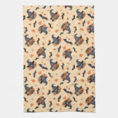 Schattigee Katten Vleermuizen & Pompoenen Hallowee Theedoek (Verticaal)