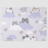 Schattigee Katten Vlinders Spring Decoupage Tissuepapier (Voorkant)