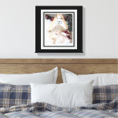 Schattigee Katten Vrolijk Kerstdoek Canvas Afdruk (Insitu (Slaapkamer))