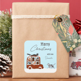 Schattigee Katten Winter Vrolijk Kerstcadeau Vierkante Sticker