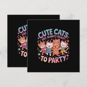 Schattigee katten zijn altijd klaar om leuk en kle kaart (Voorkant / Achterkant)