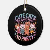 Schattigee katten zijn altijd klaar om leuk en kle keramisch ornament (Links)