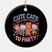 Schattigee katten zijn altijd klaar om leuk en kle keramisch ornament (Achterkant)