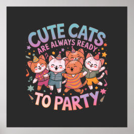 Schattigee katten zijn altijd klaar om leuk en kle poster