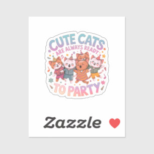 Schattigee katten zijn altijd klaar om leuk en kle sticker