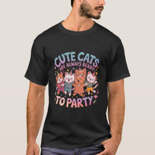 Schattigee katten zijn altijd klaar om leuk en kle t-shirt