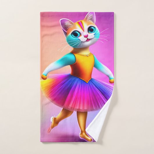 Schattigee kattenballerina handdoek (Handdoek)