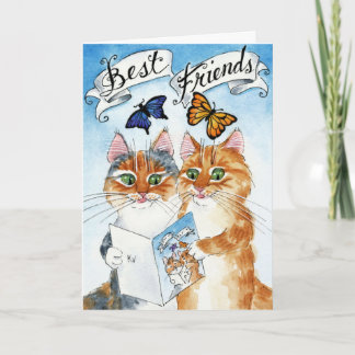 Schattigee kattenbeste vriend verjaardag of een ge feestdagen kaart