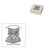 Schattigee  Kattenbibliotheek Boekplaat Rubberstempel (Gestempeld)