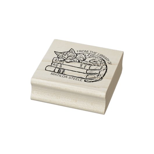 Schattigee kattenbibliotheek rubberstempel (Stempel)