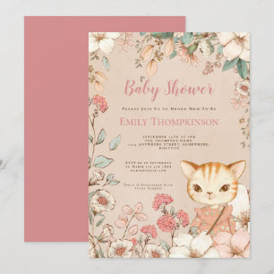  Schattigee kattenbloemen bladeren meisje Baby sho Kaart