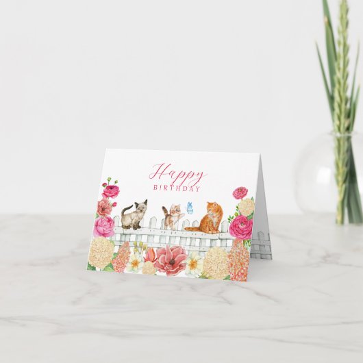 Schattigee kattenbloemen kaart (Voorkant)