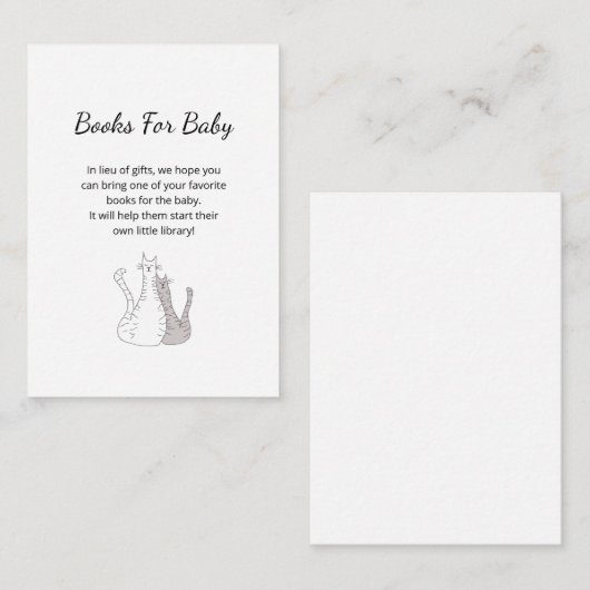 Schattigee kattenboeken vragen om genderneutraal B Informatiekaartje (Voorkant / Achterkant)