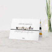 Schattigee kattenborstelige wenkbrauwen en bril Ha Kaart (Achterkant)